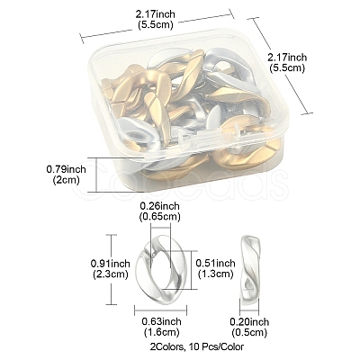20Pcs 2 Colors Opaque Spray Painted Acrylic Linking Rings OACR-YW0001-52-1