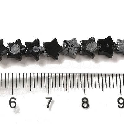Natural Snowflake Obsidian Beads Strands G-G085-B37-02-1