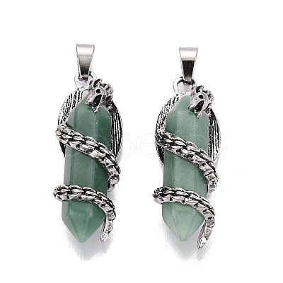 Natural Green Aventurine Double Terminal Pointed Pendants GG-N001-02AS-02-1