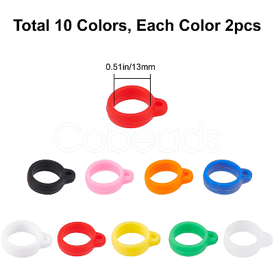 20Pcs 10 Colors Silicone Pendant SIL-GF0001-04-1