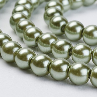 Eco-Friendly Glass Pearl Beads Strands HY-A008-10mm-RB055-1