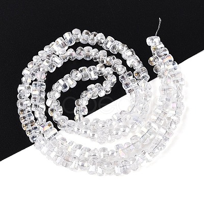 Electroplate Transparent Glass Beads Strands EGLA-N022-09A-B11-1