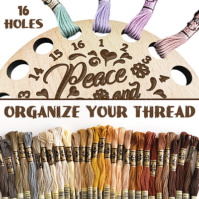16-Position Wood Embroidery Thread Storage Trays TOOL-WH0056-034-1
