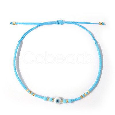 Glass Seed Beads & Resin Braided Bead Bracelets LS-TK7632-10-1