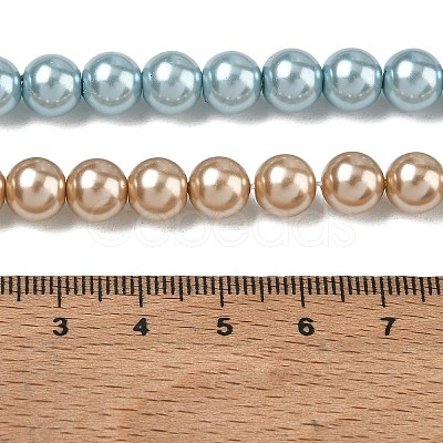 Eco-Friendly Dyed Glass Pearl Round Beads Strands HY-A002-8mm-RB-M-1