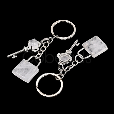Natural Quartz Crystal Pendant Keychains KEYC-A016-01P-10-1