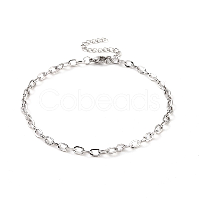 Non-Tarnish 304 Stainless Steel Cable Chain Bracelet for Men Women BJEW-E031-05D-P-1
