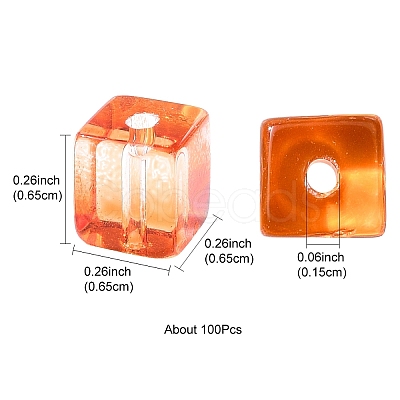 100Pcs Baking Paint Transparent Glass Beads DGLA-YW0001-35I-1