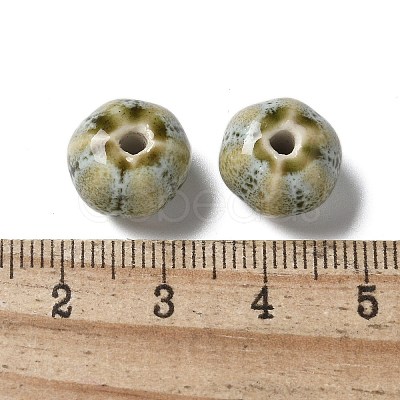 Vintage Porcelain Pumpkin Beads PORC-L080-H17-1