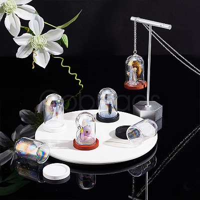 6 Sets 3 Colors Iridescent Glass Dome Cover DJEW-PH0001-27-1