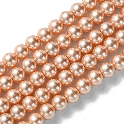 Eco-Friendly Dyed Glass Pearl Round Beads Strands HY-A002-6mm-RB057-1