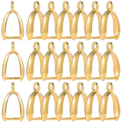 120Pcs Grade AA Brass Ice Pick Pinch Bails for Pendant Making KK-SC0005-20G-1