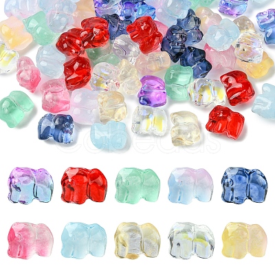 60Pcs 10 Colors Spray Painted Glass Beads GLAA-FS0002-05-1