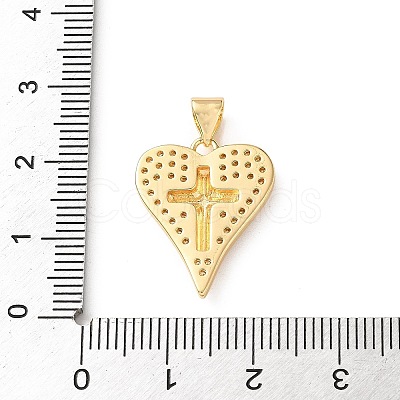 Brass Micro Pave Clear Cubic Zirconia Pendants CU-CBA03AF-09D-G-1