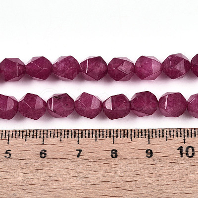 Dyed Natural White Jade Beads Strands G-T139-8mm-46P-1
