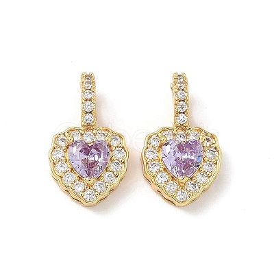 Brass Micro Pave Cubic Zirconia Pendants KK-Z139-05G-1
