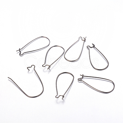 Brass Hoop Earrings Findings Kidney Ear Wires X-EC221-B-1
