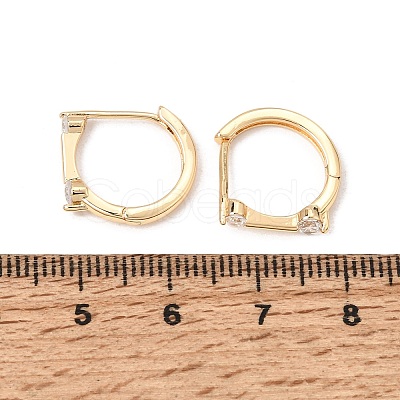 Brass Pave Cubic Zirconia Hoop Earrings KK-CBACA55-16G-1