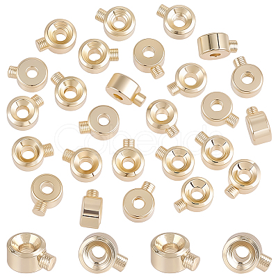 30Pcs Brass Crimp Beads KK-BBC0025-42-1