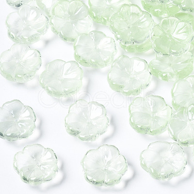Transparent Spray Painted Imitation Jade Glass Beads GLAA-Q089-003-E003-1