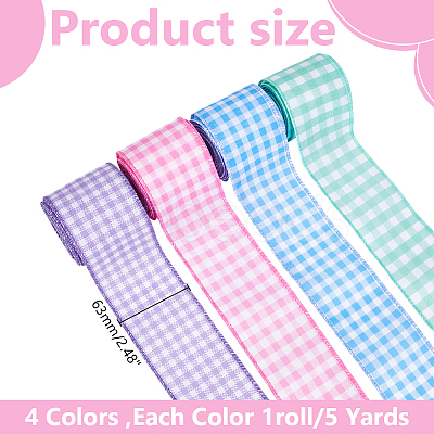 4 Rolls 4 Colors Polyester Ribbon OCOR-WR0002-02-1