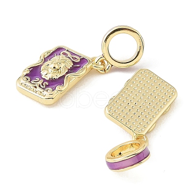 Brass Enamel European Dangle Charms KK-CBA6938-14G-02-1