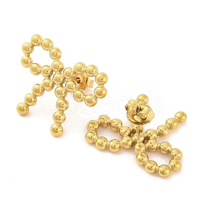 Ion Plating(IP) 304 Stainless Steel Stud Earrings for Women EJEW-N054-20G-1