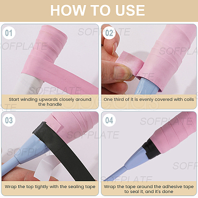 PU Leather Anti-slip Badminton Tennis Racket Grip Tape DIY-SP0005-45G-1