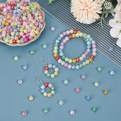 Transparent Crackle Acrylic Beads PACR-PA0001-18A-1