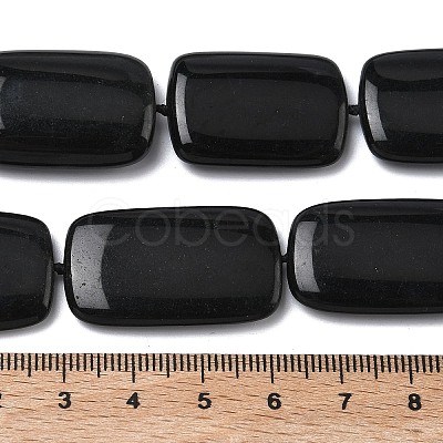Natural Black Stone Beads Strands G-L650-C01-01-1