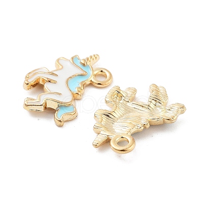 Light Gold Plated Alloy Enamel Pendants ENAM-M219-08KCG-04-1