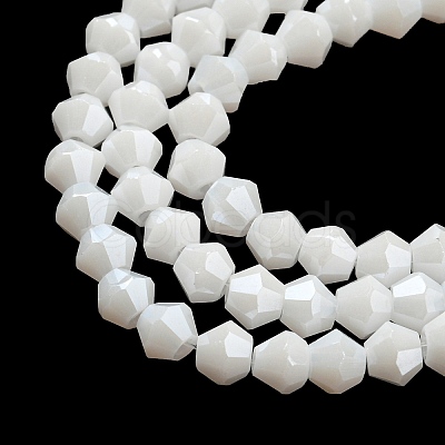 Opaque Solid Color Electroplate Glass Beads Strands GLAA-F029-P4mm-C15-1