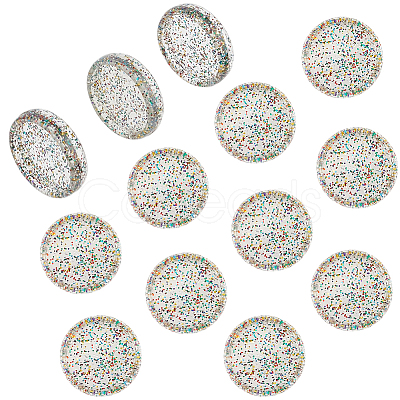 50Pcs Flat Round Glitter Powder Transparent Acrylic Loose Leaf Ring Round Binder Discs DIY-CP0012-15-1