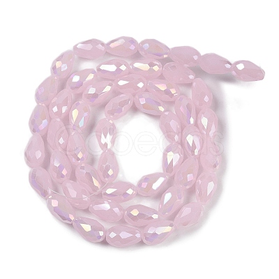 Opaque Solid Color Electroplate Glass Beads Strands EGLA-N013-J6mm-B01-1