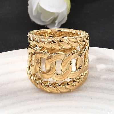304 Stainless Steel Wide Band Finger Rings SA-CBAB122-05G-01-1