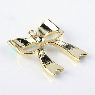 Bowknot Alloy Enamel Pendants X-ENAM-Q033-22A-1