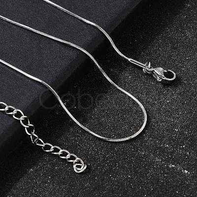 0.9MM 304 Stainless Steel Snake Chain Necklaces for Women Men STAS-V011-04A-P-1