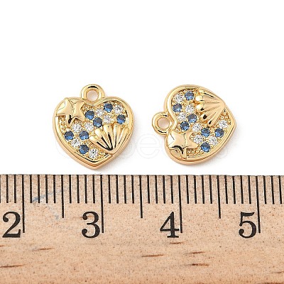 Brass Micro Pave Cubic Zirconia Charms X1-KK-C099-01C-G-1