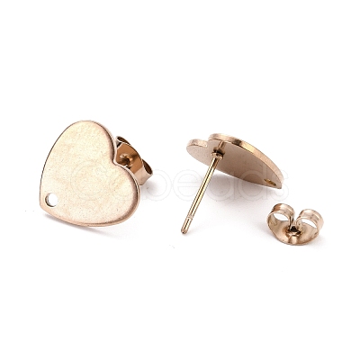 Ion Plating(IP) 304 Stainless Steel Stud Earring Findings STAS-I183-07B-07RG-1
