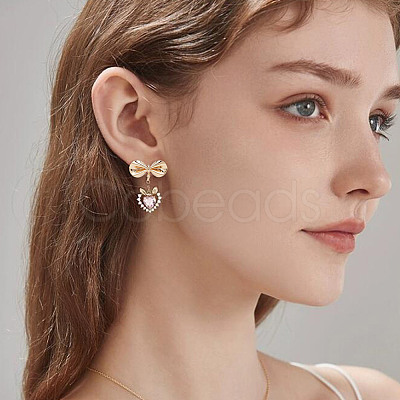 DIY Bowknot Brass Stud Earring Making Findings Kits DIY-GO0001-33-1