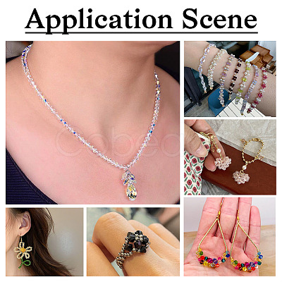 2Bags 200Pcs Transparent Glass Beads GLAA-TA0003-44E-1
