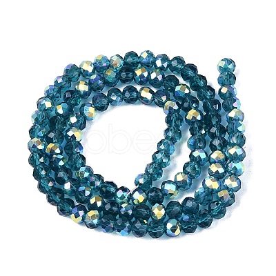 AB Color Plated Transparent Glass Rondelle Beads Strands EGLA-T029-4mm-10G-1