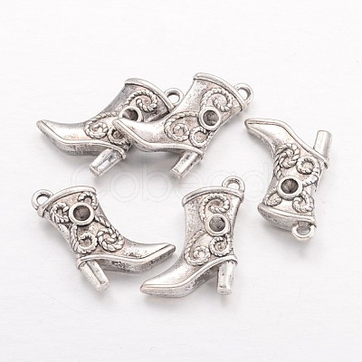 Tibetan Style Alloy Pendant Rhinestone Settings X-TIBEP-24059-AS-RS-1