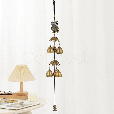 Evil Eye Style Brass Bell Wind Chimes PW-WG62001-02-1