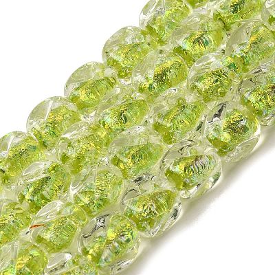 Handmade Foil Lampwork Beads Strands FOIL-C002-01H-1