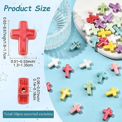 20Pcs Handmade Porcelain Beads PORC-YW0001-60-1