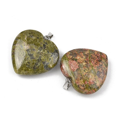 Natural Unakite Pendants GG-K002-12A-13-1
