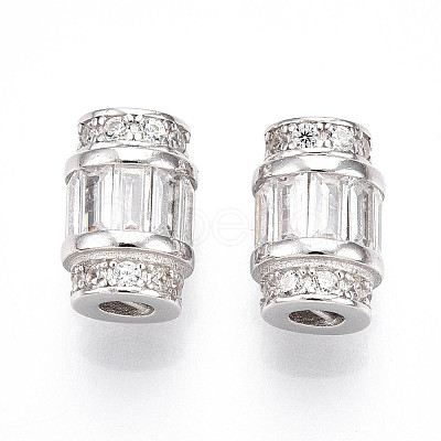 925 Sterling Silver Clear Cubic Zirconia European Clasps STER-T007-144P-1