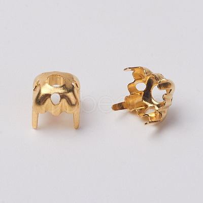 Square Brass Sew on Prong Settings X-KK-O084-05G-6x6mm-1