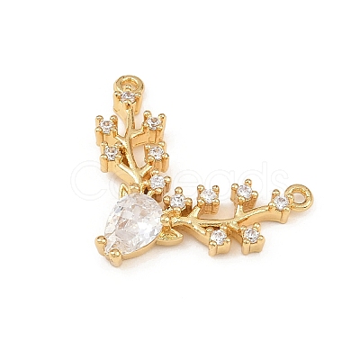 Brass Micro Pave Cubic Zirconia Pendants KK-F919-29G-02-1
